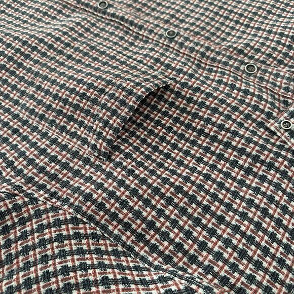 32 Bar Blues Back Beats Basket Weave Shirt Men’s XL Textured Red Charcoal Plaid - Picture 4 of 10